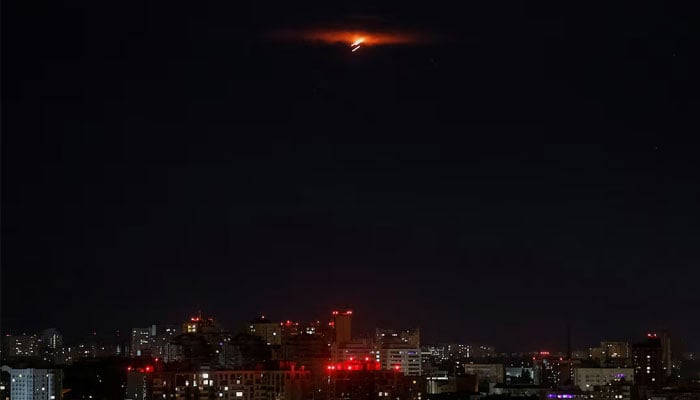 Explosion lights up the sky over the city during a Russian drone, amid Russias attack on Ukraine, in Kyiv, Ukraine June 29, 2025. — Reuters
