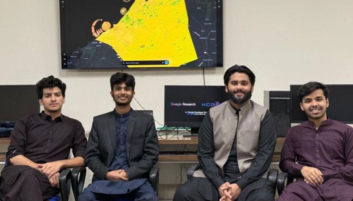 (From left to right) ISTs GeoGemma Teams Khalil Ur Rehman, Hanzila Bin Younas, Ahmed Iqbal, and Abdullah Asif can be seen in this undated image. — Reporter