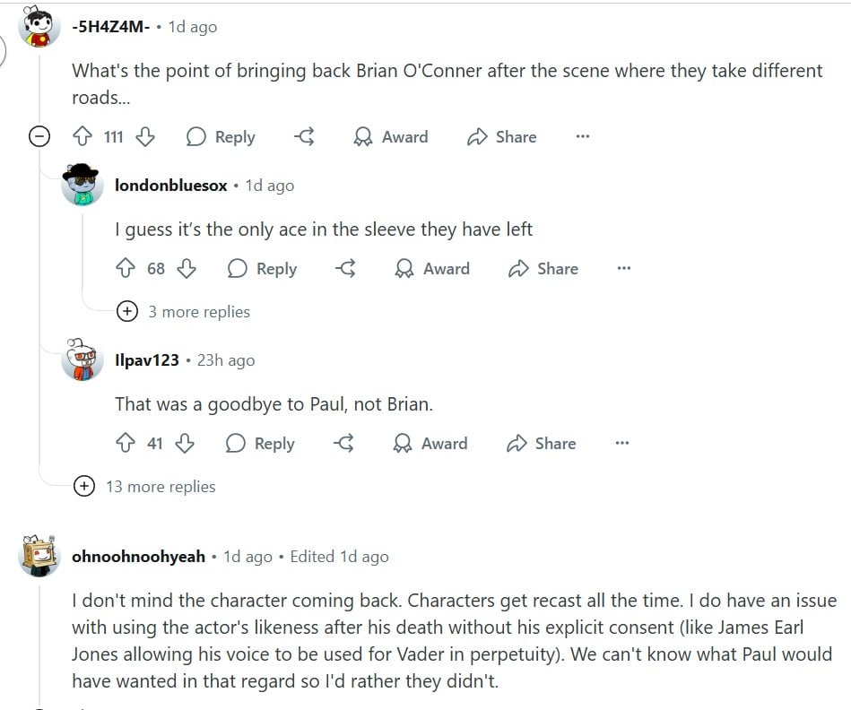 What Fast & Furious fans really think about Brians return?