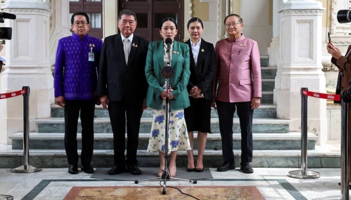 Thailands Prime Minister Paetongtarn Shinawatra speaks after Thailands Constitutional Court suspended her from duty pending a case seeking her dismissal, at the Government House in Bangkok, Thailand, on July 1, 2025. — Reuters