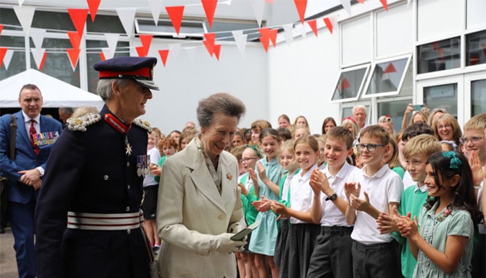 Princess Anne joins schoolchildren to mark Canada Day