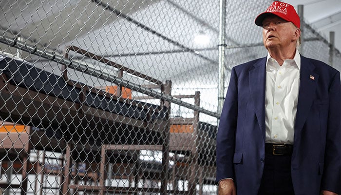 US President Donald Trump visits a temporary migrant detention centre informally known as Alligator Alcatraz in Ochopee, Florida, US on July 1, 2025. — Reuters
