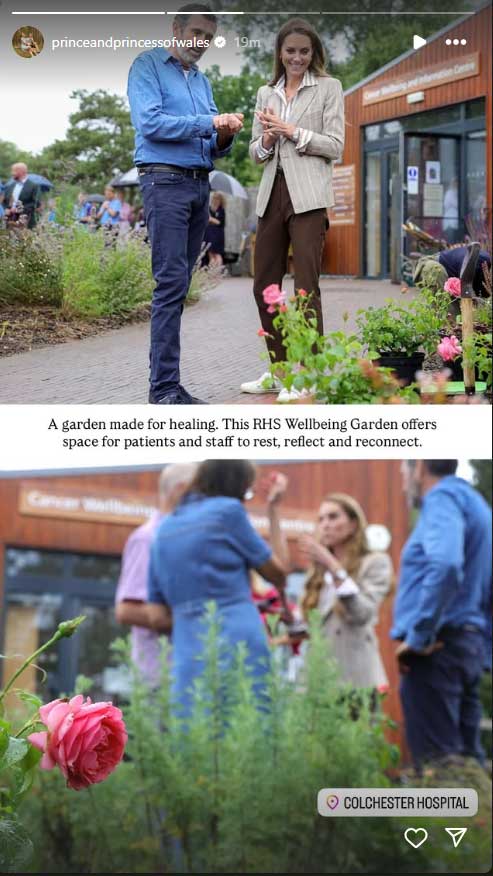 Kate Middleton found in garden made for healing in solo appearance