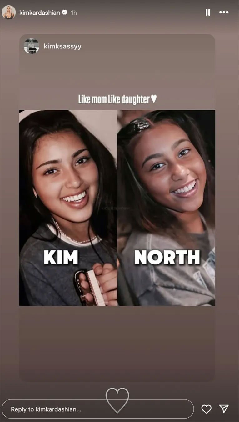 Kim Kardashian finds striking resemblance in daughter North