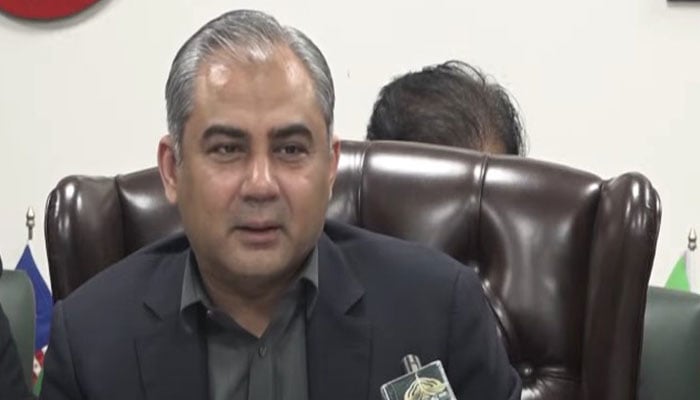 Interior Minister Mohsin Naqvi speaks to the media on July 3, 2025. — Screengrab via Geo News