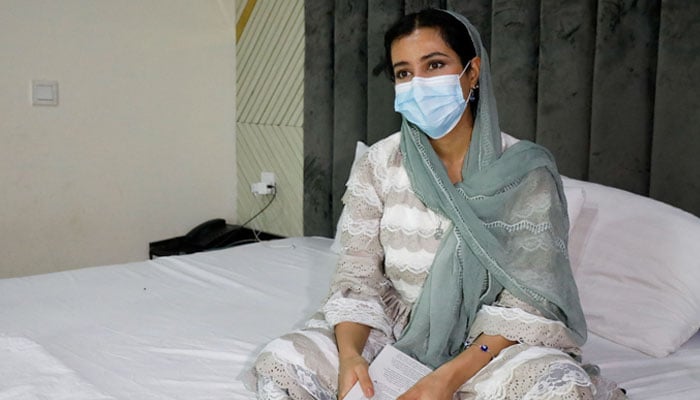 Kimia, 25, an Afghan journalist and artist who was accepted into Germanys humanitarian admission programme for vulnerable Afghans, now stranded in legal limbo, speaks with Reuters at a guest house where she is living, in Islamabad, June 13, 2025. — Reuters