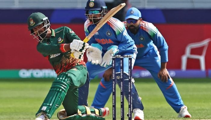 Bangladeshs Towhid Hridoy in action against India, Champions Trophy, Dubai, February 20, 2025 — AFP