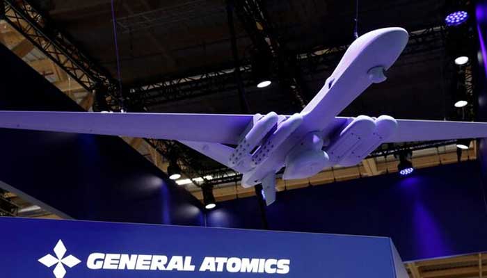 A model MQ-9B manufactured by General Atomics is displayed at the 54th International Paris Airshow at Le Bourget Airport near Paris, France, June 21, 2023. — Reuters