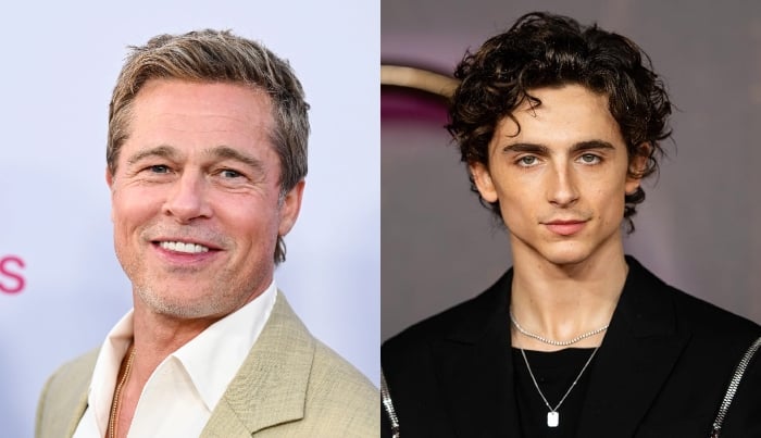 Photo: Angelina Jolies ex Brad Pitt trying to copy Timothee Chalamet to stay relevant: Source