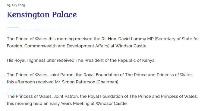 Buckingham Palace confirms Kate Middleton holds key meeting at Windsor Castle