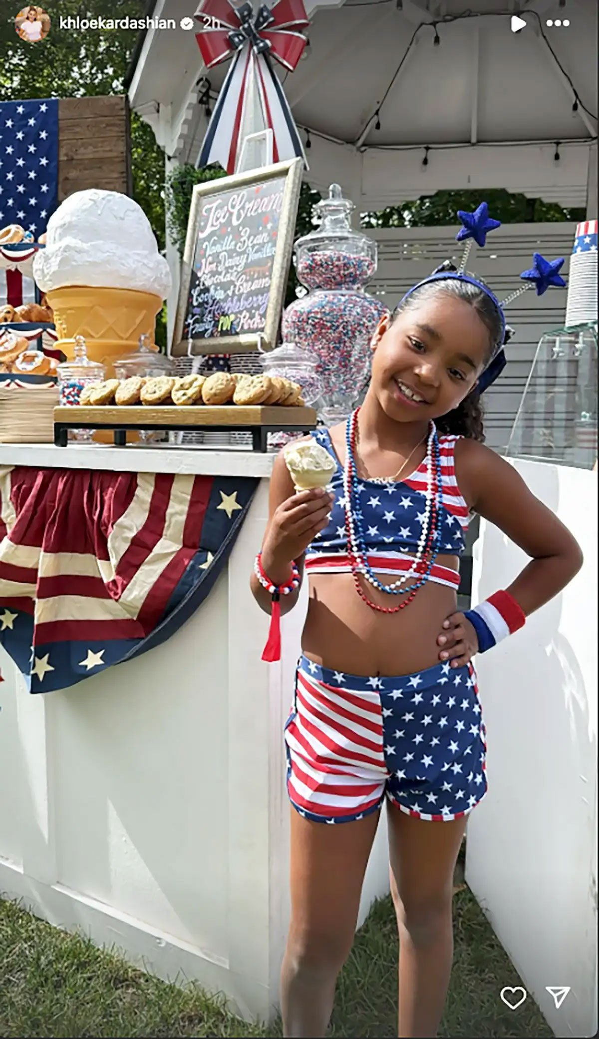 Khloé Kardashian marks Fourth of July with a red, white & blue-themed party