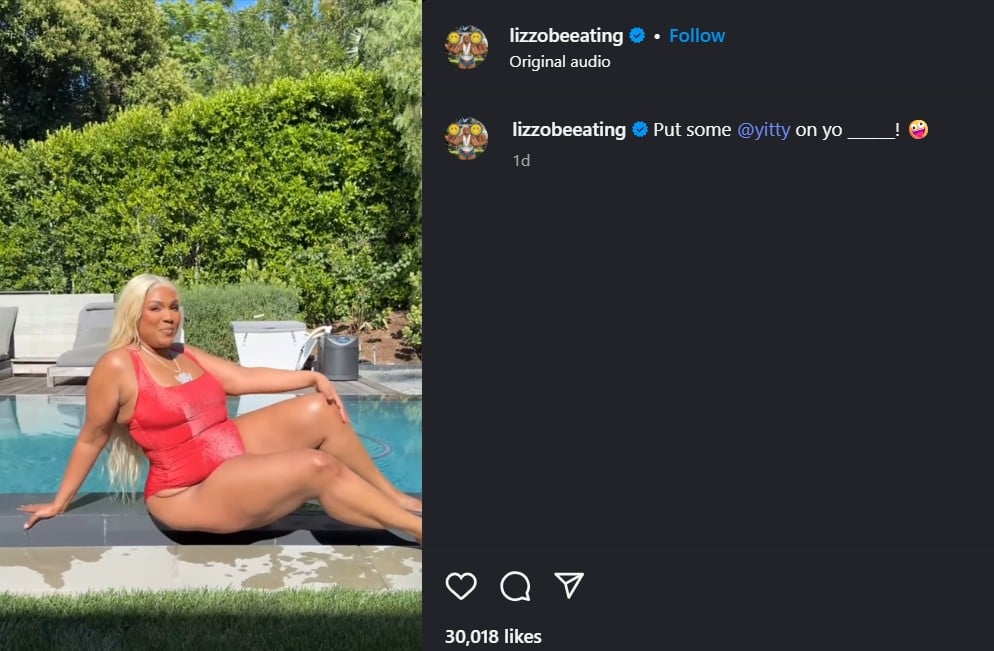 Lizzo turns up the heat with red swimsuit and Legally Blonde 2 quote