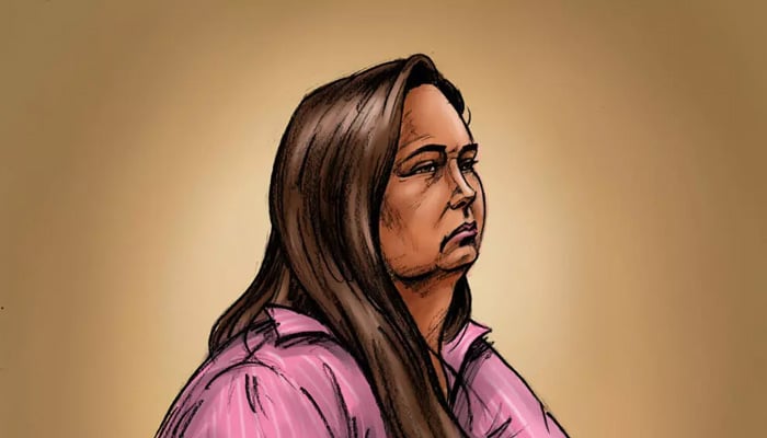 A sketch of Erin Patterson, who hosted an intimate meal in July 2023 and poisoned her guests. — AFP