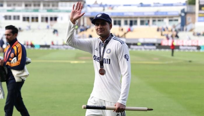 Shubman Gill with his Player of the Match medal, England vs India, 2nd Test, 5th day, Birmingham, July 6, 2025. — AFP
