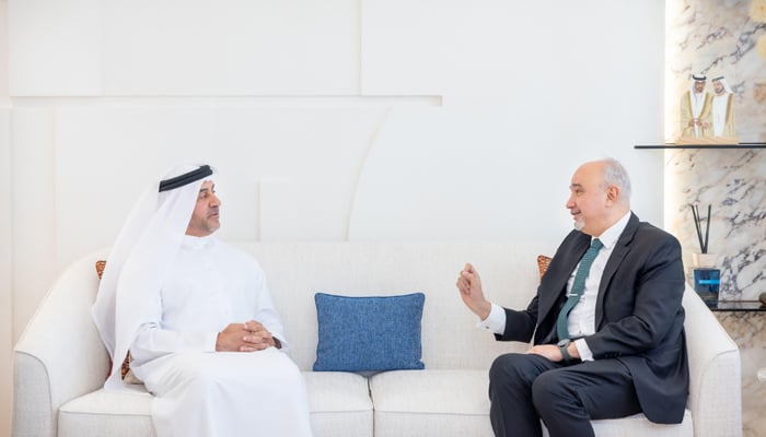 Pakistan’s Ambassador to the UAE, Faisal Niaz Tirmizi, meets Abdulla Nasser Lootah, Deputy Minister of Cabinet Affairs for Competitiveness and Experience Exchange. — Pakistan Embassy in Abu Dhabi