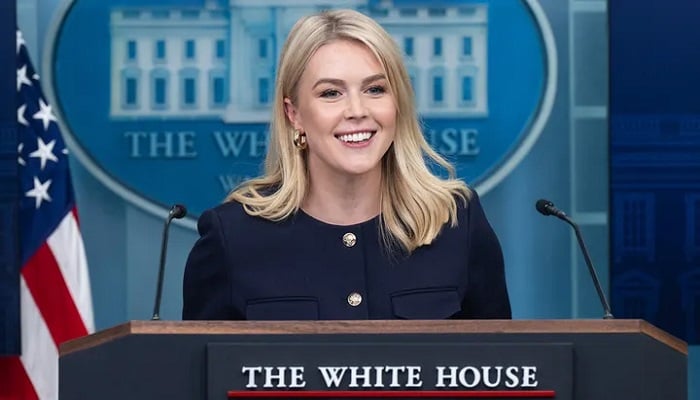 White House Press Secretary Karoline Leavitt speaks during the daily briefing in the Brady Briefing Room of the White House on Tuesday, April 22. —AFP