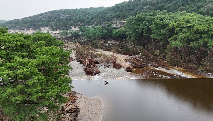 A drone picture shows damage in Camp Mystic, following flooding on the Guadalupe River, in Hunt, Texas, US July 6, 2025. — Reuters