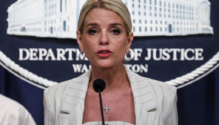 US Attorney General Pam Bondi attends a press conference at the Justice Department in Washington, DC, US, April 16, 2025. — Reuters