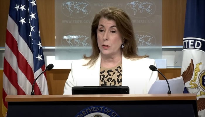 US State Department spokesperson Tammy Bruce speaks during her press briefing at the State Department in Washington DC on July 9, 2025. — — YouTube@WhiteHouse
