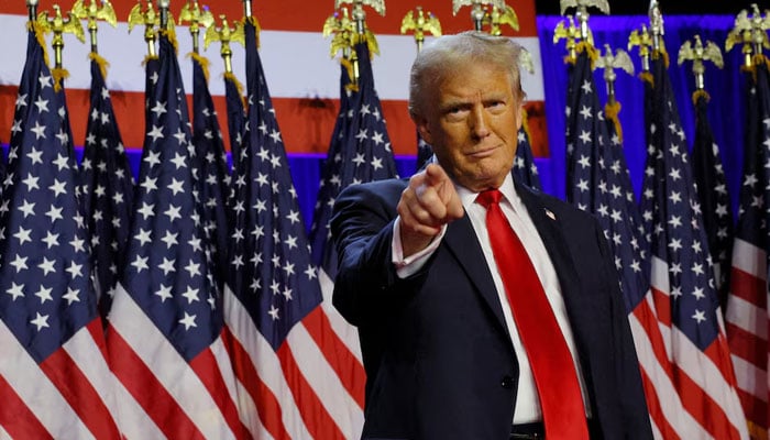 US President Donald Trump takes the stage to address supporters at his rally, at the Palm Beach County Convention Centre in West Palm Beach, Florida, US. — Reuters/File