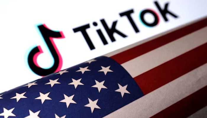 US flag is placed on a TikTok logo in this illustration taken on March 20, 2024. — Reuters