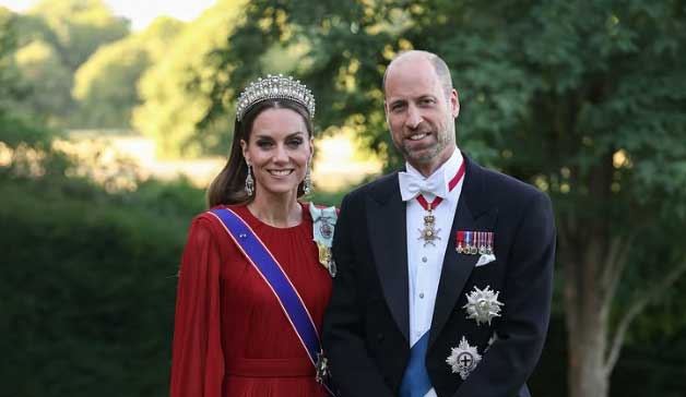 Prince William and Kate Middleton before state dinner at Windsor Castle