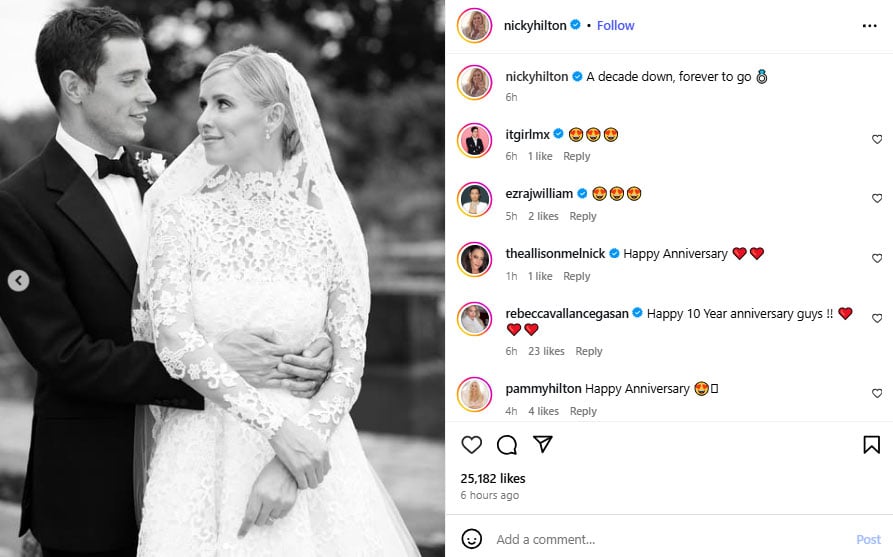 Nick Hilton marks relationship milestone with husband James Rothschild