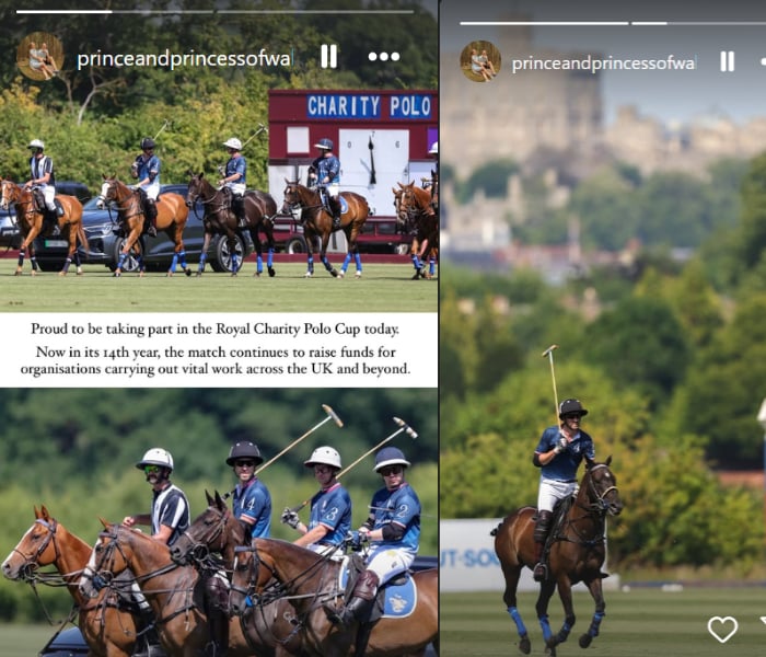 Prince William kicks of polo cup as Kate Middleton skips match