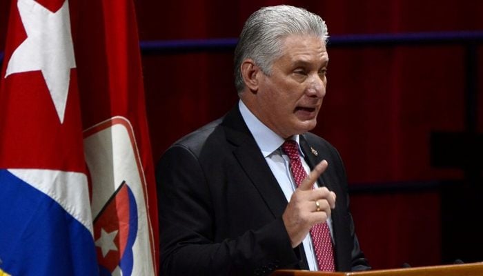 Cubas President Miguel Diaz-Canel speaks during the closing session of the VIII Congress of the Communist Party in Havana, Cuba, April 19, 2021. — Reuters