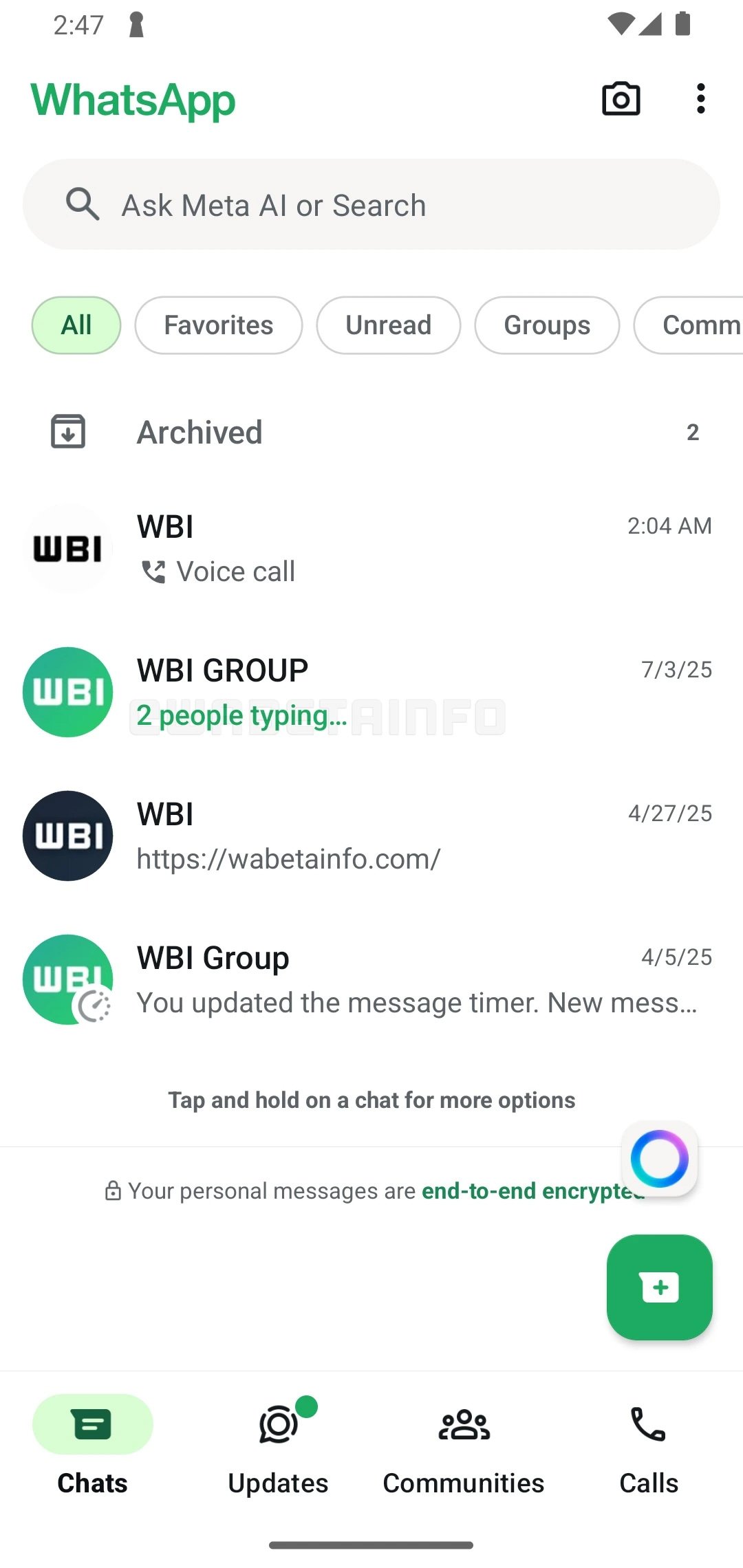 This screenshot shows the new WhatsApp update. — WABetaInfo