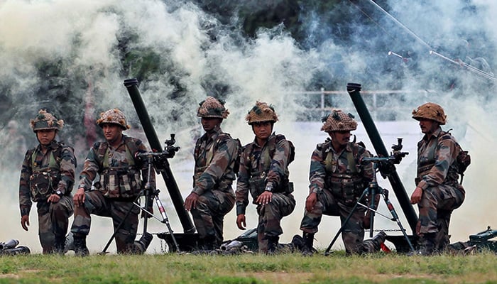This representational image shows Indian Army soldiers participating in a war exercise in Ahmedabad, India. — Reuters/File