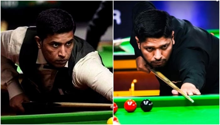 (From left) This combination of images shows Muhammad Asif and Shahid Aftab in action. — Reporter