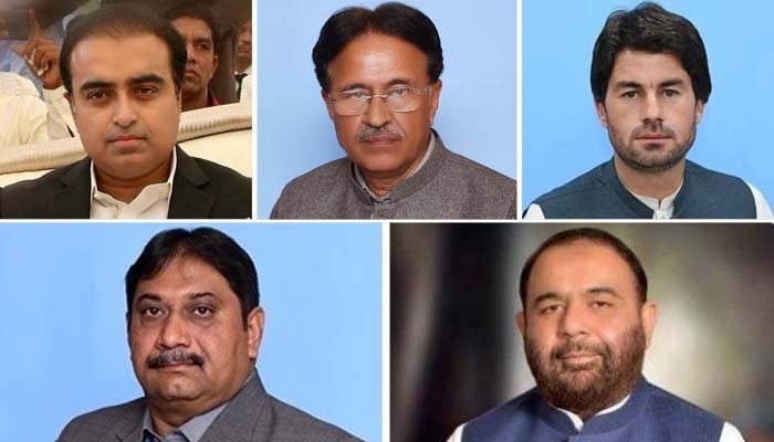 (Clockwise from top left) Zahoor Hussain Qureshi, Muhammad Ilyas Choudhry, Mubarak Zeb, Usman Ali, and Aurangzeb Khan Khichi. — APP/NA/X/File