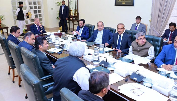 Prime Minister Shehbaz Sharif chairs meeting to review progress on the digitisation of FBR in Islamabad, July 14, 2025. — PID
