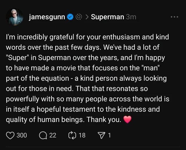 James Gunn reveals what Superman story is really about