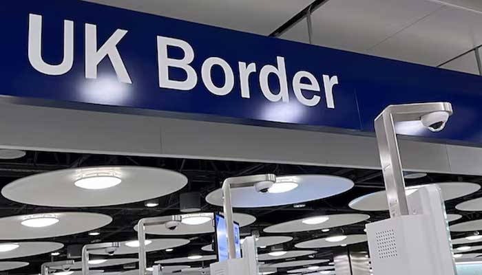 A sign is seen at the arrivals passport control area of Terminal 5, at Heathrow Airport, London, Britain, March 23, 2023. — Reuters