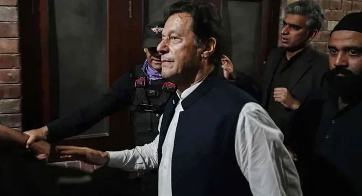 PTI founder Imran Khan  pictured after appearing at the Lahore High Court on March 17, 2023. — AFP