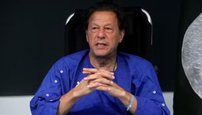 Former prime minister Imran Khan at the Shaukat Khanum Memorial Cancer Hospital in Lahore, November 4, 2022, after being injured in an attack the day before. — Reuters