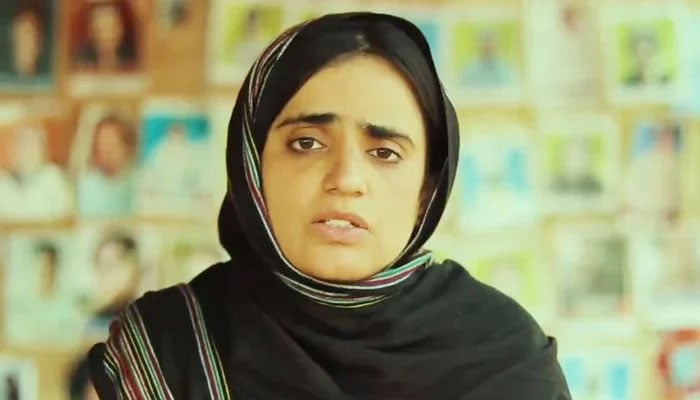 Human rights activist Dr Mahrang Baloch can be seen speaking in this undated image. — Instagram@mahrangbaloch/File
