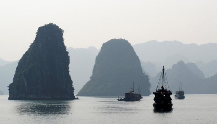 An undated image shows tourist boats cruising in Halong Bay, Vietnam. — Reuters/File