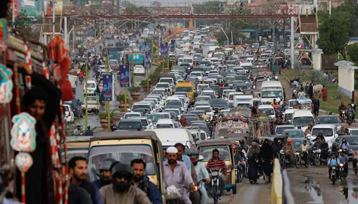 A general view shows road traffic during the monsoon rain in Karachi, Pakistan July 5, 2022. — Reuters