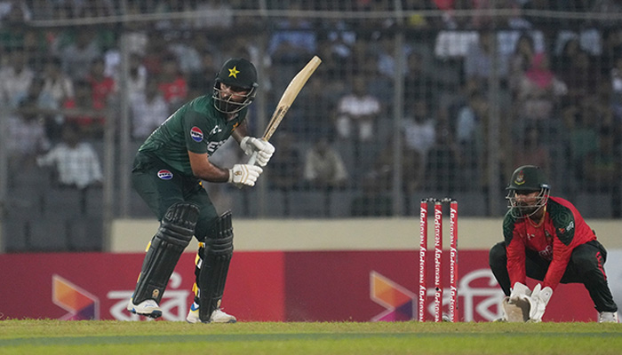 Pakistan set 111-run target for Bangladesh in first T20I 1 Pakistans Fakhar Zaman (left) in action during the first T20I against Bangladesh at the Shere Bangla National Stadium in Mirpur, Dhaka on July 20, 2025. — X/@TheRealPCB