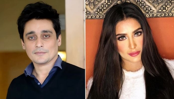 Photo collage shows host and actor Sahir Lodhi and actor Mehwish Hayat. — Facebook/Sahirlodhi/MehwishHayatOfficialPage