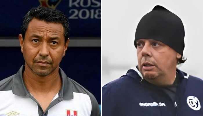 Jorge Castañeira (left) and Nolberto Solano. — Reporter
