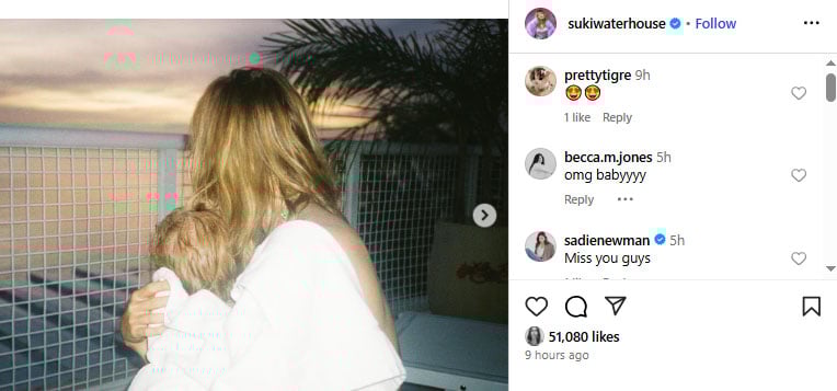 Suki Waterhouse posts rare glimpse of her, Robert Pattinsons baby girl