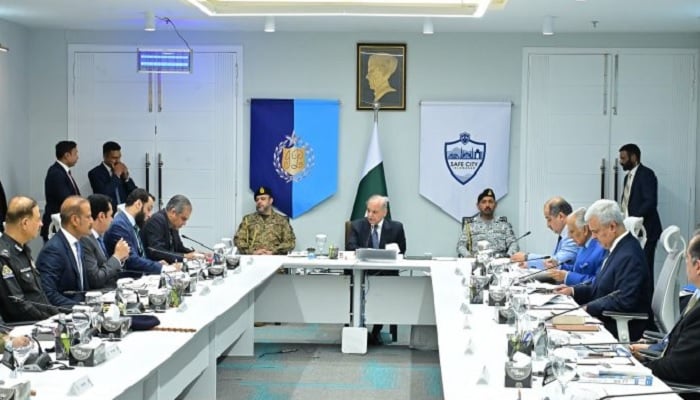 Prime Minister Shehbaz Sharif chairs a meeting on security arrangements for Chinese citizens working in Pakistan in Islamabad, on July 22, 2025. —APP