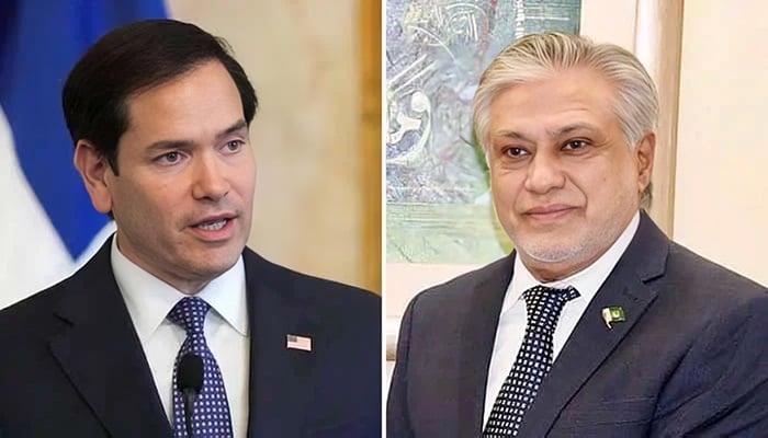 US Secretary of State Marco Rubio (left) and Deputy Prime Minister and Foreign Minister Ishaq Dar. —AFP/APP/File