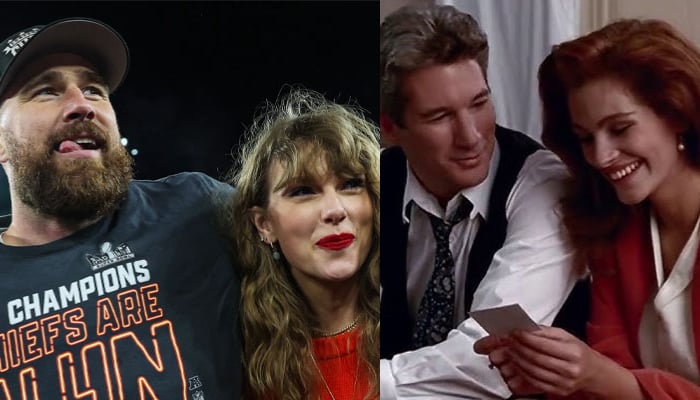 Travis Kelce compares Taylor Swift relationship to reverse Pretty Woman plot