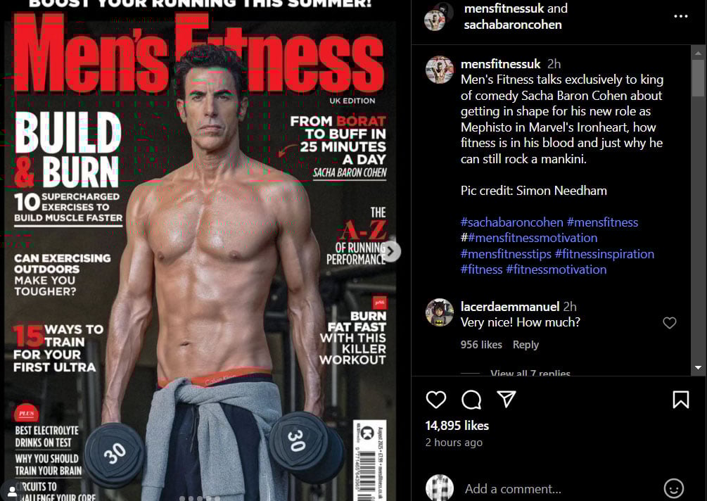 Sacha Baron Cohen transforms himself for new villain role