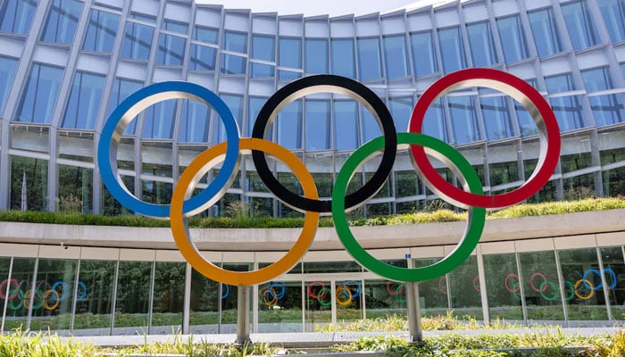 Olympic rings are pictured outside the International Olympic Committee (IOC) ahead of newly elected President Kirsty Coventry first Executive Board meeting at the Olympic House in Lausanne, Switzerland, June 25, 2025. — Reuters